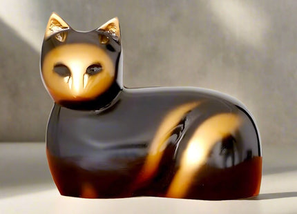 Royal Rapture Cat Kitty Figurine Pet Urn For Ashes Cremation Funeral Memorial Love Urns decorative Alloy 5" (RCM04)