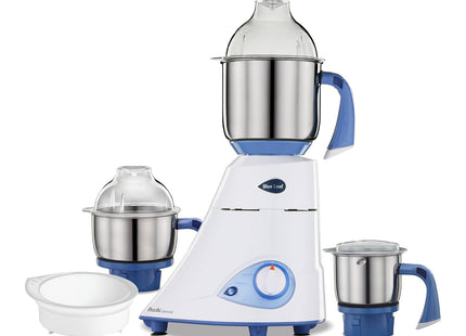 Preethi MG 214 Indian Mixer Grinder 750W - 3 Stainless Steel Jars, Shock-Proof ABS Body, Fine Dry & Wet Grinding, Indian Plug + International Converter