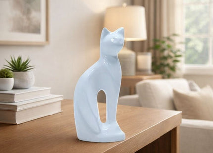 Royal Rapture Cat Kitty Figurine Pet Urn For Ashes Cremation Funeral Memorial Love Urns decorative Alloy 9" (RCM01)