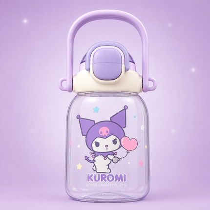 Character Design Dual Drink Water Bottle 630ml 700ml Carry Handle School Gym Travel
