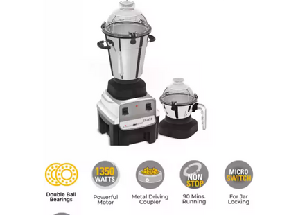 Sujata Magnapro ILG 1350W Mixer Grinder – Heavy‑Duty Motor, 2 Stainless Steel Jars, Juice Extractor, 23,000 RPM High‑Speed Performance, Indian 15 AMP Plug (Converter Needed)