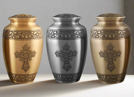 Royal Rapture Adult Urns For Ashes Cremation Funeral Memorial Handcrafted Adult  Love Urns Decorative Brass 10" Large(RJM05)