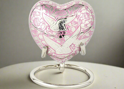 Royal Rapture Urn for Ashes Funeral Memorial Cremation Keepsake Love Urns Decorative Brass Heart with Stand 3" (RHM03)