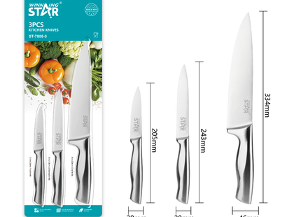 Winning Star Knife Sets Collection | 2-in-1 Knife Set 24.3 216g, 3-in-1 Knife Set 20.5 216g, 5-in-1 Knife Set 130g Silver, 5-in-1 Knife Set 20.5 222g, 7-in-1 Knife Set 25.5 270g | Models ST-7804, ST-7806-2, ST-7806-3, ST-7807-5, ST-7801 | Kitchen...