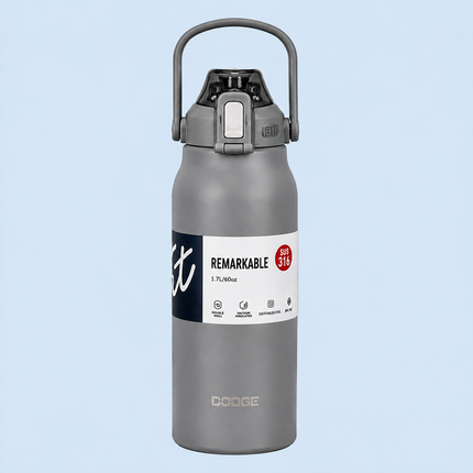 Dodge Stainless Steel Vacuum Flask 1.3L 1.7L | Hot Cold Travel Bottle