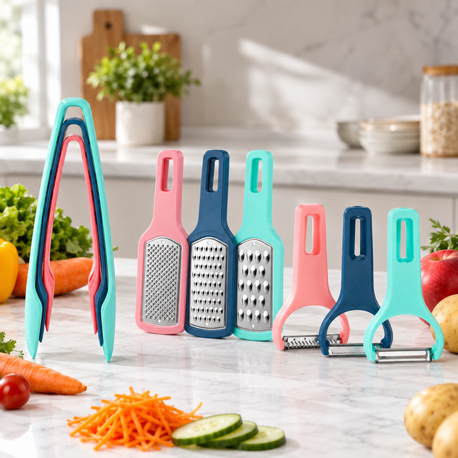 Winning Star 3-in-1 Kitchen Tools Tongs Peeler Grater Stainless Steel