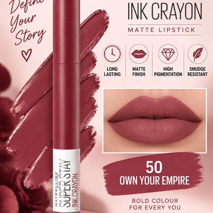 Maybelline New York SuperStay Lipstick Collection Matte Ink Liquid Crayon Long Lasting Lip Colour Shades