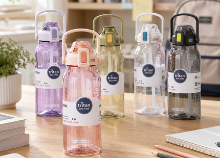 Dodge Plastic Sports Water Bottles Collection | Dual-Drink Plastic Water Bottle 680ml, Plastic Sports Water Bottle 1.5L, Plastic Sports Water Bottle 2.0L, Plastic Sports Water Bottle 520ml | Models DL