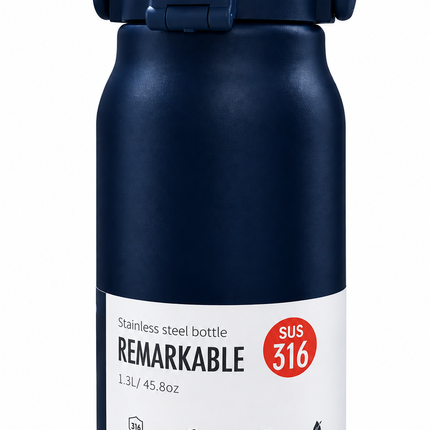 Dodge Stainless Steel Vacuum Flask 1.3L 1.7L Hot Cold Travel Bottle Tea Coffee Water