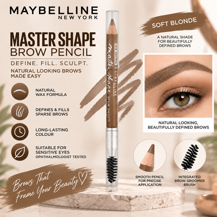 Maybelline New York Master Shape Brow Pencil Eyebrow Definer Natural Wax Formula