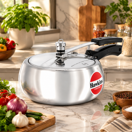 Hawkins Contura Aluminium Pressure Cooker 1.5L to 6.5L Silver Cooker for Gas and Electric Stove