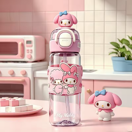 Character Design Dual-Drink Water Bottle with Carry Handle – 630ml & 700ml