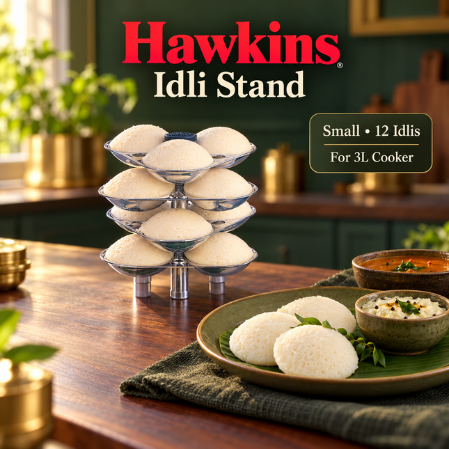 Hawkins ID12S small idli stand with breakfast serving — 12 idlis for 3L cooker