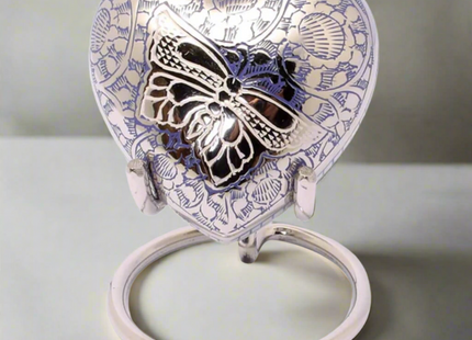 Royal Rapture Urn for Ashes Funeral Memorial Cremation Keepsake Love Urns Decorative Brass Heart with Stand 3" (RHM03)