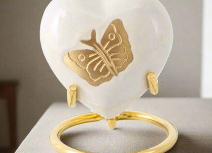 Royal Rapture Urn for Ashes Funeral Memorial Cremation Keepsake Love Urns Decorative Brass Heart with Stand 3" (RHM03)
