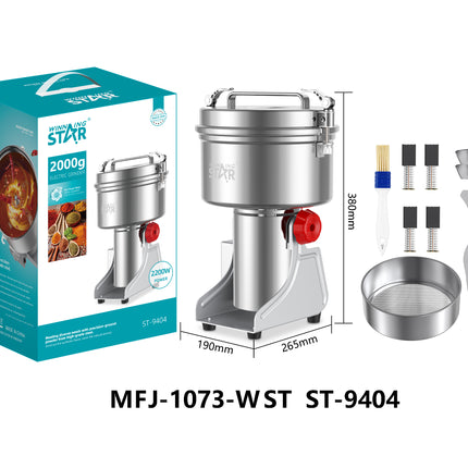 Winning Star Grain Grinder 500g 900W, 2kg 2000W Powerful Spice Grinding Machine Dry Wet