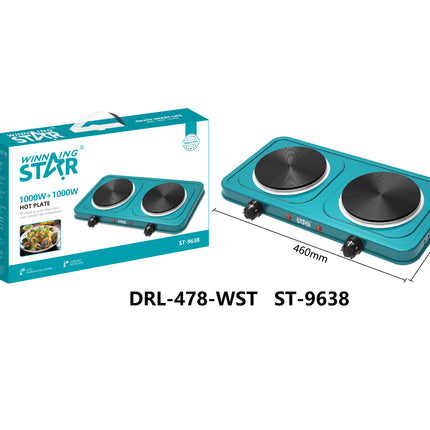 Winning Star Electric Hot Plate Collection – 1000W Single & Double Burner Portable Cooktops for Home, Office and Travel