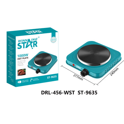 Winning Star Electric Hot Plate Collection – 1000W Single & Double Burner Portable Cooktops for Home, Office and Travel