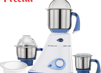 Preethi MG 214 Indian Mixer Grinder 750W - 3 Stainless Steel Jars, Shock-Proof ABS Body, Fine Dry & Wet Grinding, Indian Plug + International Converter