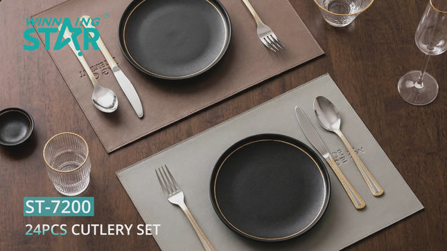Winning Star Cutlery Sets Collection | 24-in-1 Cutlery Set 15.4 70g | Models ST-7200 | Flatware Set | Spoon Fork Knife | Dinner Cutlery | Tableware