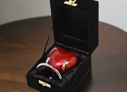 Royal Rapture Urn for Ashes Funeral Memorial Cremation Keepsake Love Urns Decorative Brass Heart with Stand 3" (RHM03)