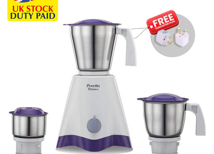 Preethi Crown 500W Mixer Grinder â€“ Stainless Steel Jars, Dry & Wet Grinding